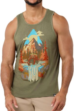 Men's Bear Mountain Nature Graphic Tank Top