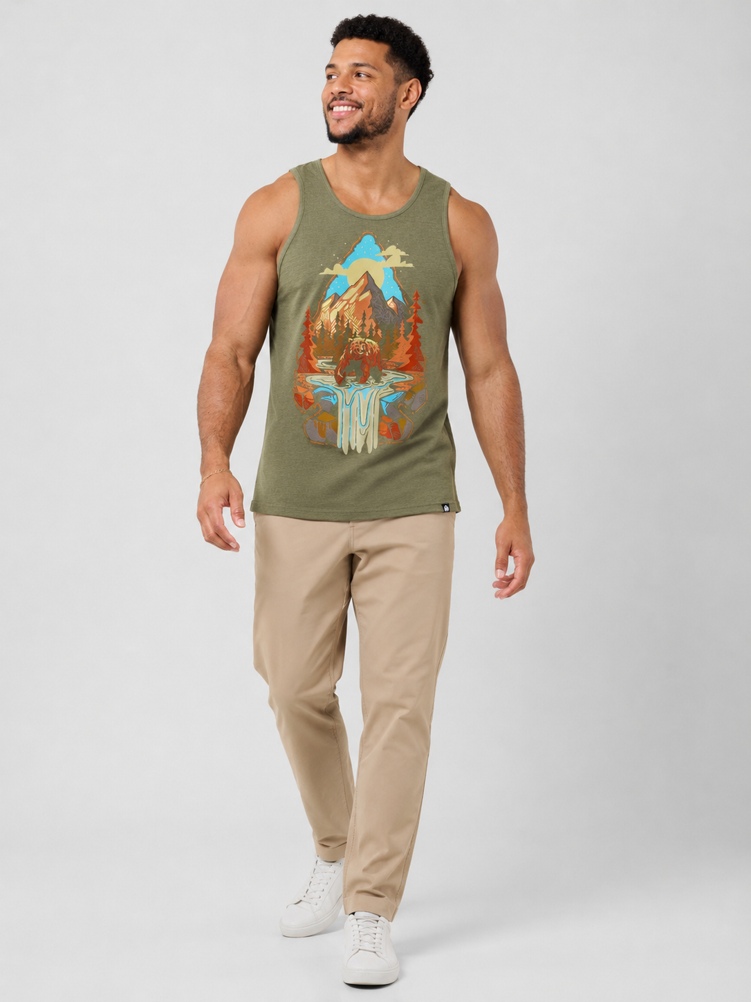 Men's Bear Mountain Nature Graphic Tank Top 4 Men's Bear Mountain Nature Graphic Tank Top - Image 4