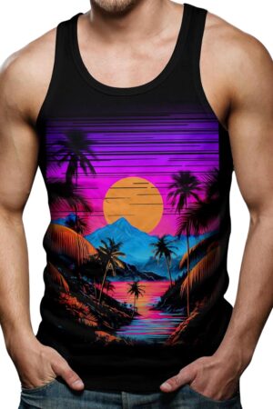 Men's Bold 3D Print All-Over Sleeveless Muscle Tank