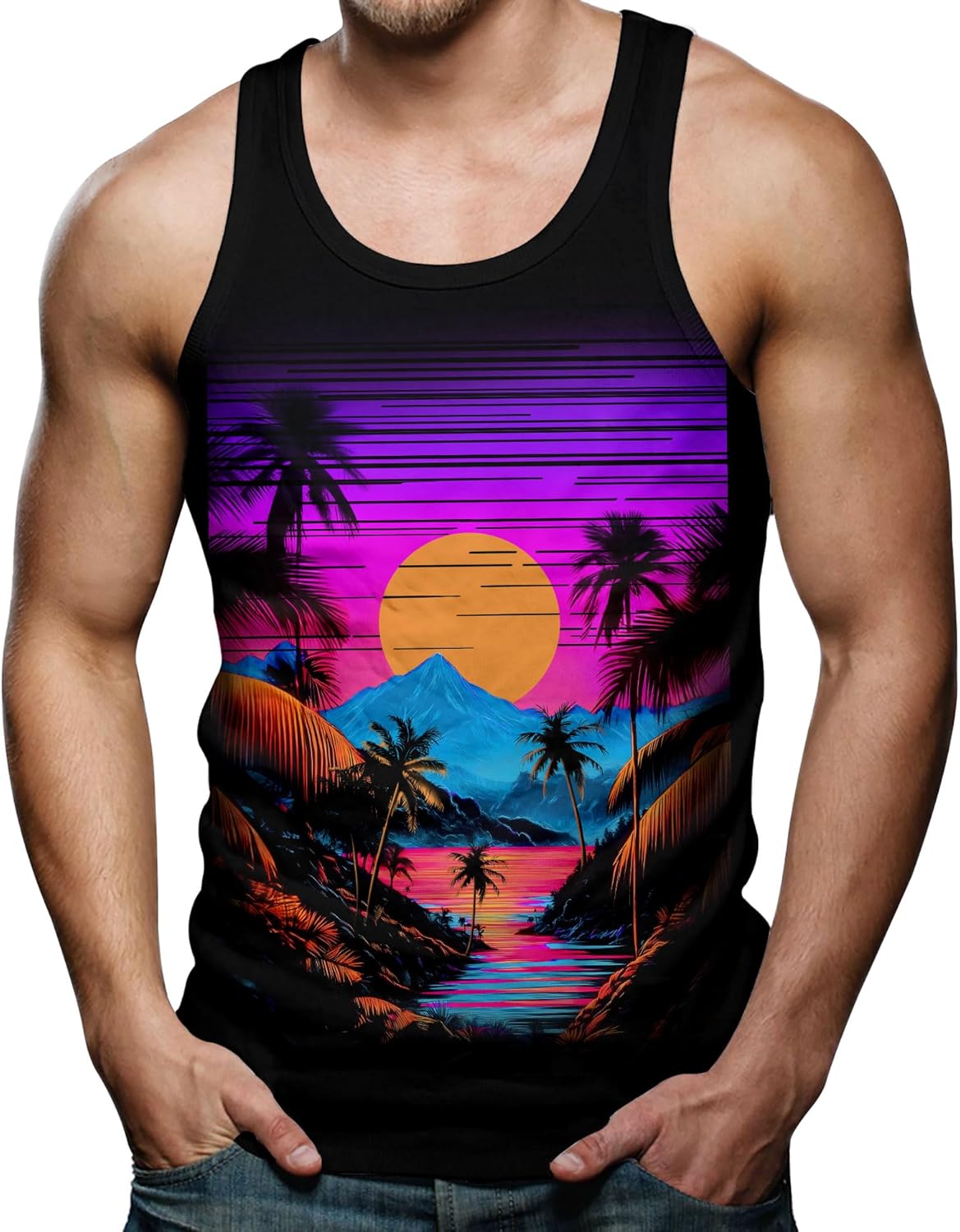 Men's Bold 3D Print All-Over Sleeveless Muscle Tank 1 Men's Bold 3D Print All-Over Sleeveless Muscle Tank
