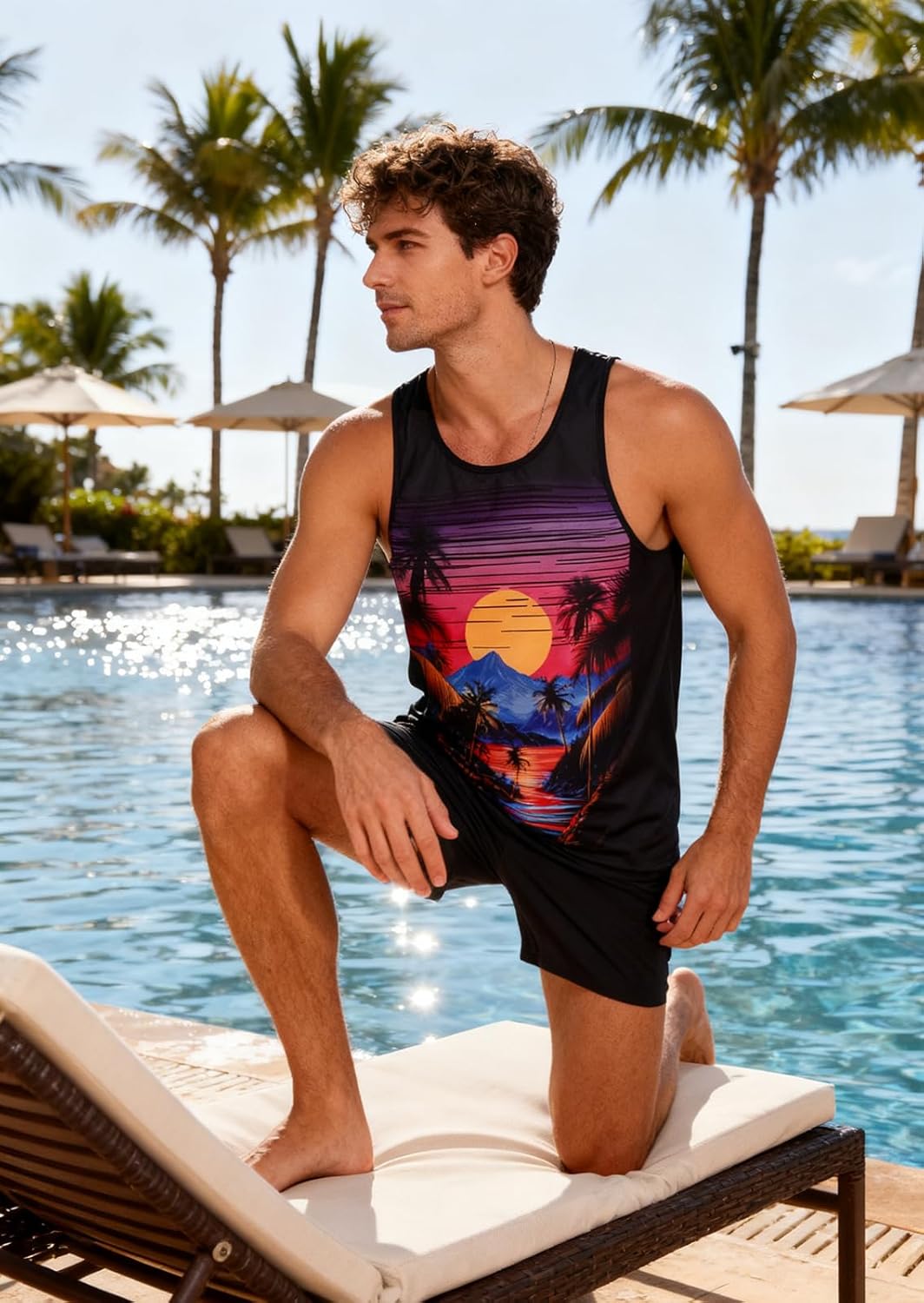 Men's Bold 3D Print All-Over Sleeveless Muscle Tank 2 Men's Bold 3D Print All-Over Sleeveless Muscle Tank - Image 2