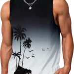 Men's Coconut Tree Hawaiian Beach Muscle Tank Top