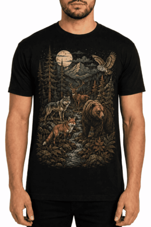 Men's Forest Wildlife Outdoor Nature Graphic T-Shirt