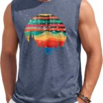 Men's Geometric Nature Sunset Hawaiian Vintage Tank Top