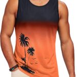 Men's Gradient Palm Tree Hawaiian Summer Muscle Tank