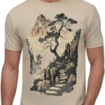 Men's Mountain Pine Landscape Nature Graphic T-Shirt