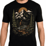 Men's Mountain Wilderness Adventure Nature Graphic T-Shirt