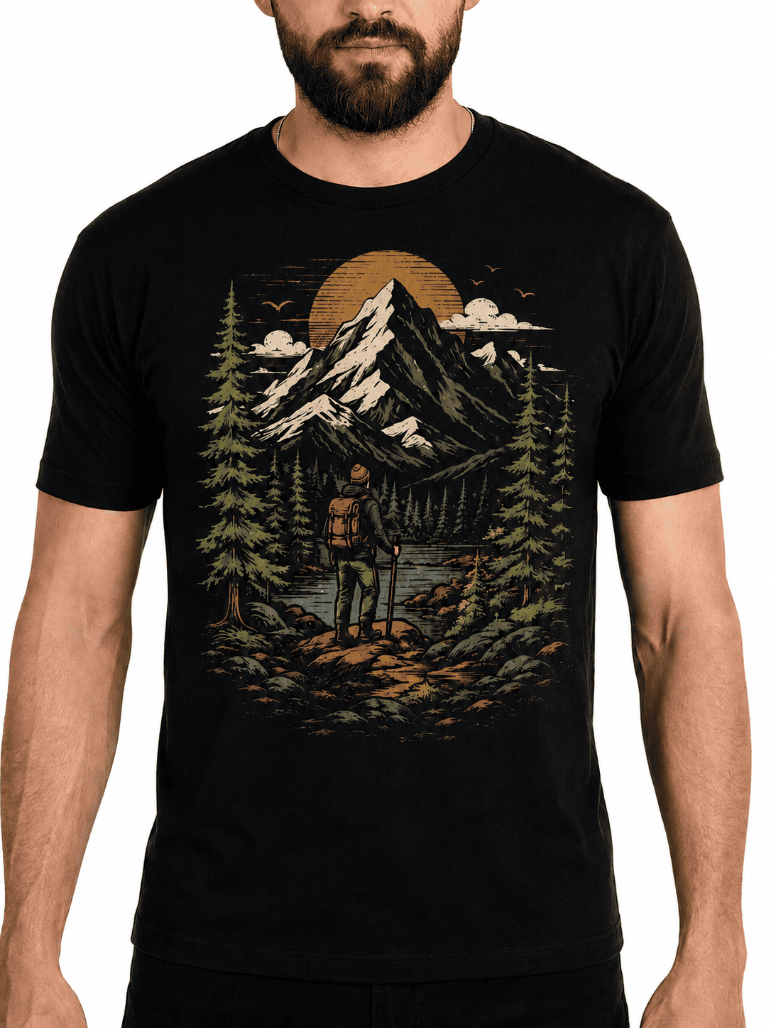 Men's Mountain Wilderness Adventure Nature Graphic T-Shirt 1 Men's Mountain Wilderness Adventure Nature Graphic T-Shirt