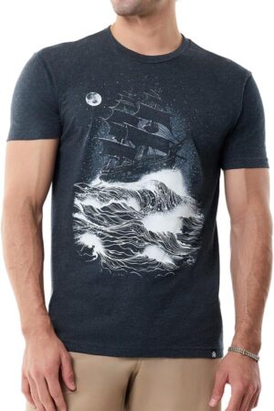 Men's Ocean Wave Surf Nature Graphic T-Shirt