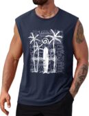 Men's Palm Tree Beach Summer Vacation Muscle Tank