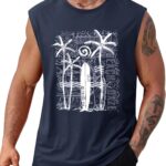 Men's Palm Tree Beach Summer Vacation Muscle Tank