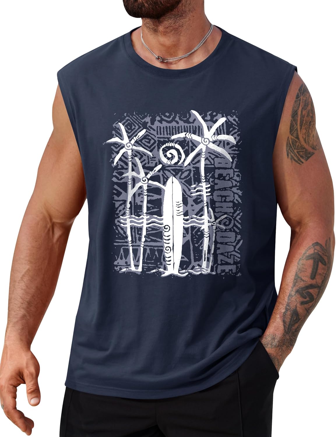 Men's Palm Tree Beach Summer Vacation Muscle Tank 1 Men's Palm Tree Beach Summer Vacation Muscle Tank
