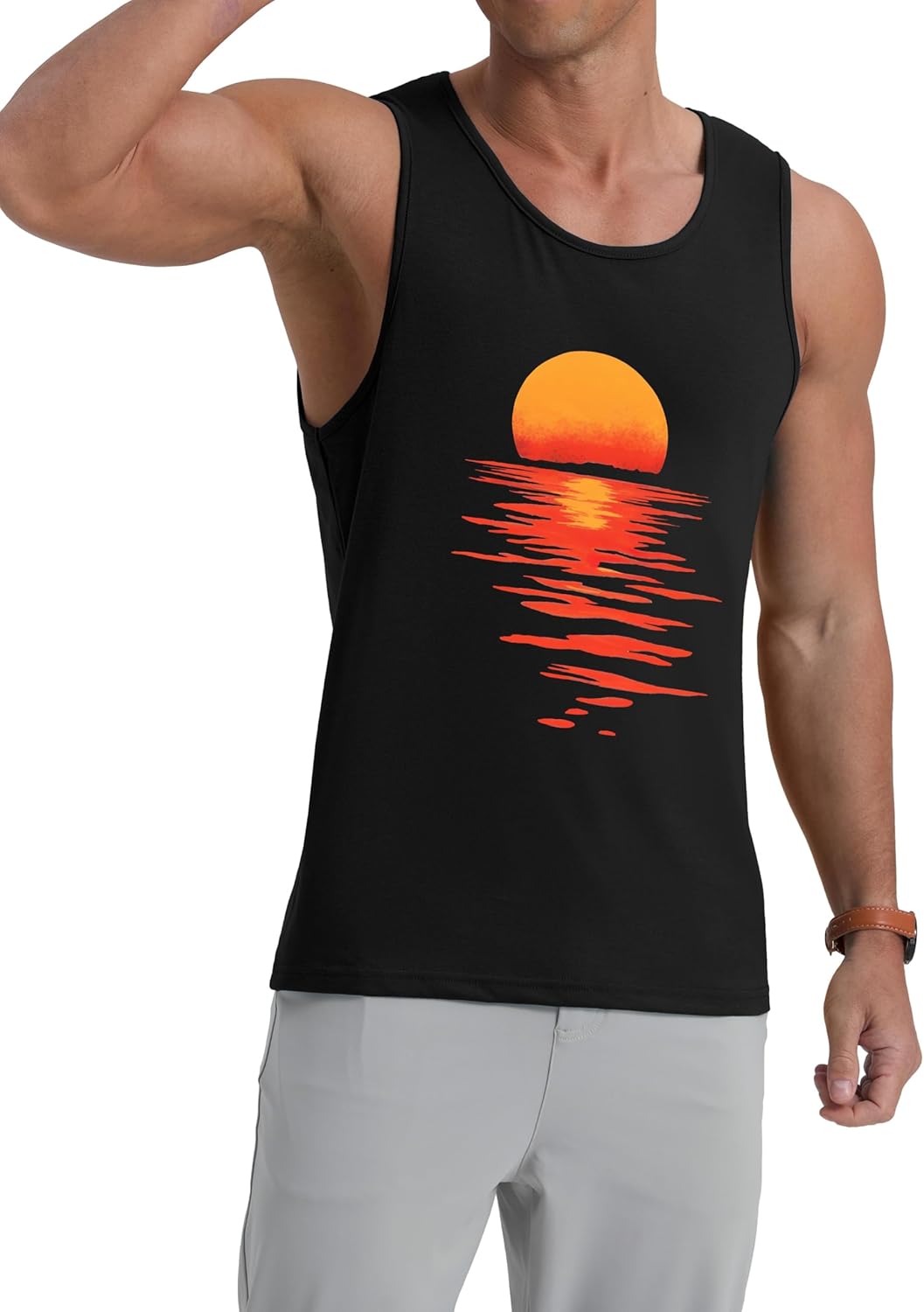 Men's Sunset Ocean Nature Graphic Tank Top 3 Men's Sunset Ocean Nature Graphic Tank Top - Image 3