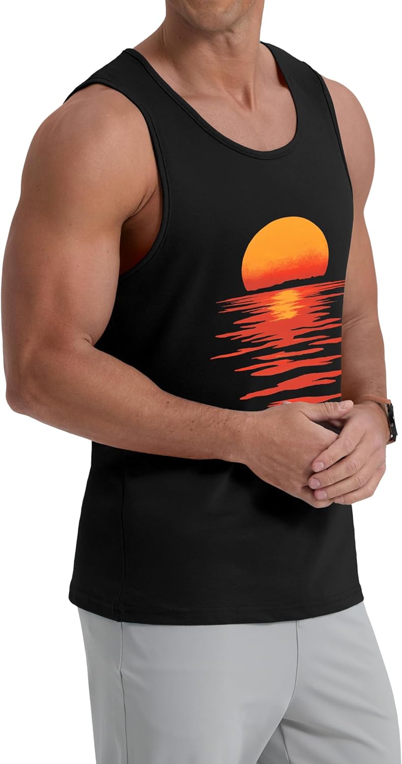 Men's Sunset Ocean Nature Graphic Tank Top 4 Men's Sunset Ocean Nature Graphic Tank Top - Image 4