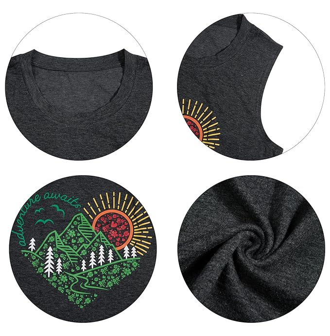 Women's Adventure Awaits Mountain Nature Racerback Tank Top 4 Women's Adventure Awaits Mountain Nature Racerback Tank Top - Image 4