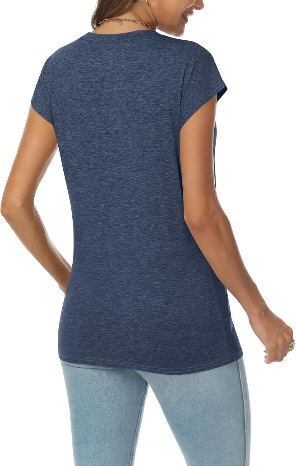 Women's Boho Wildflowers Cottagecore V-Neck Graphic T-Shirt 3 Women's Boho Wildflowers Cottagecore V-Neck Graphic T-Shirt - Image 3