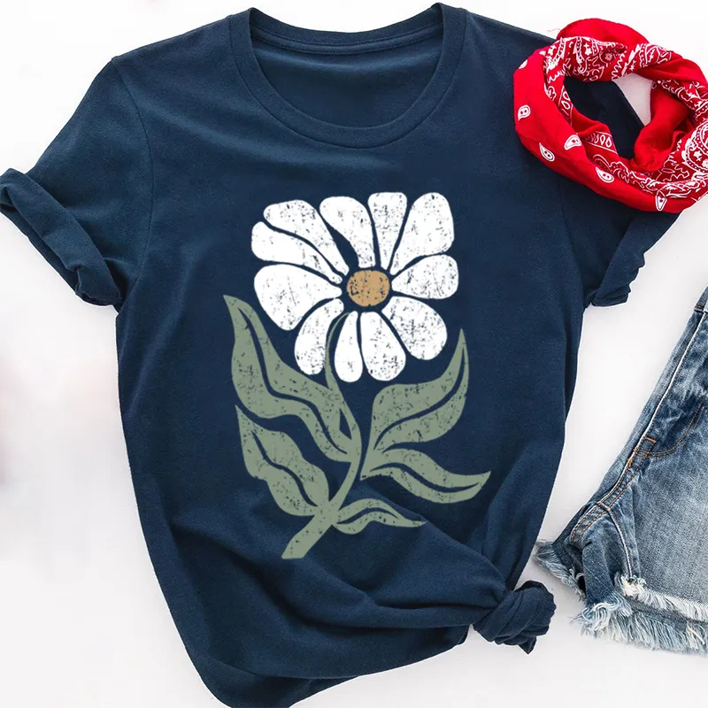 Women's Boho Wildflowers Cottagecore V-Neck Graphic T-Shirt 4 Women's Boho Wildflowers Cottagecore V-Neck Graphic T-Shirt - Image 4