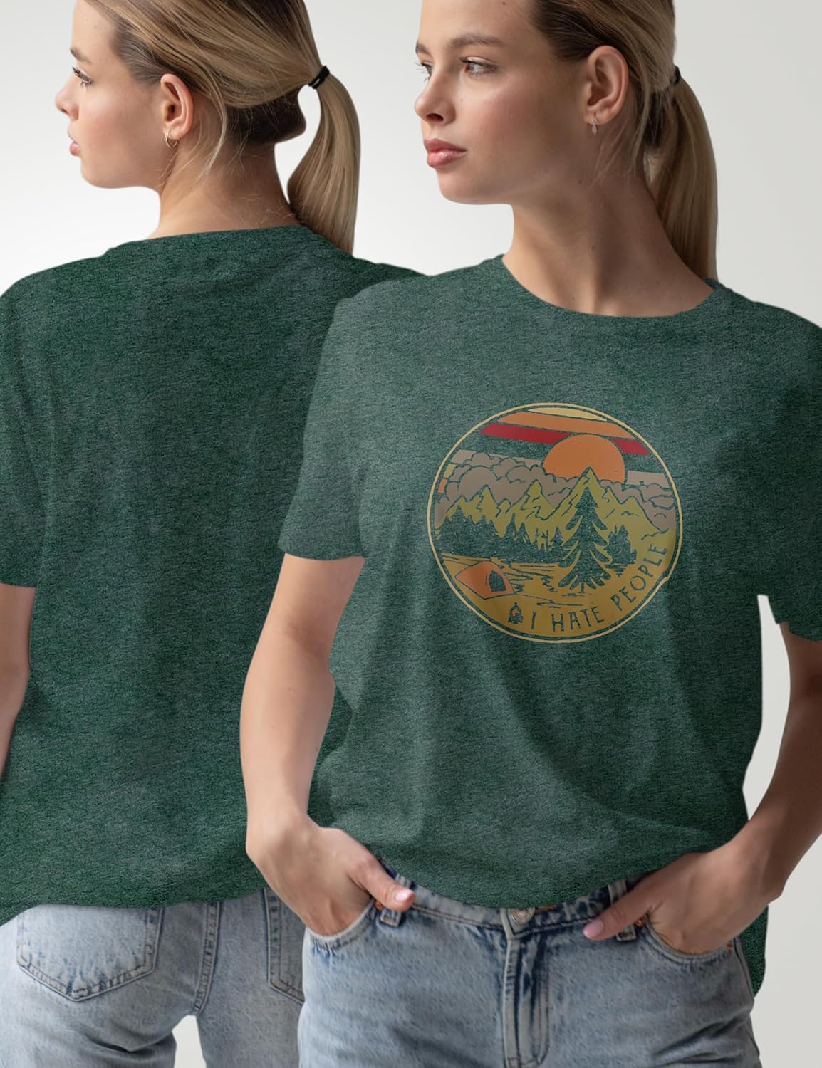 Women's Casual Crew Neck Summer Streetwear Graphic T-Shirt 2 Women's Casual Crew Neck Summer Streetwear Graphic T-Shirt - Image 2