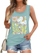 Women's Cute Bright Graphic Scoop Neck Tank Top