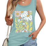 Women's Cute Bright Graphic Scoop Neck Tank Top