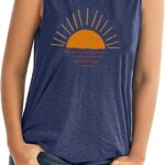 Women's Good Vibes Sunrise Camping Graphic Tank Top