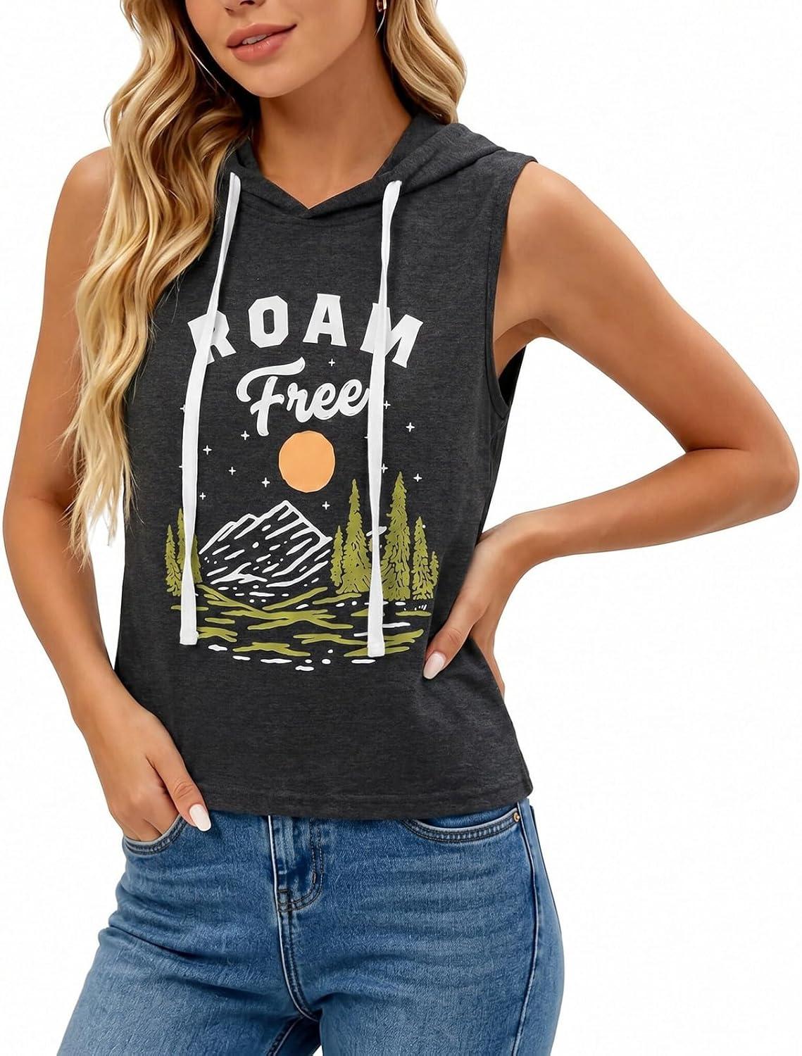 Women's Mountain Hiking Outdoor Sleeveless Hooded Tank 1 Women's Mountain Hiking Outdoor Sleeveless Hooded Tank
