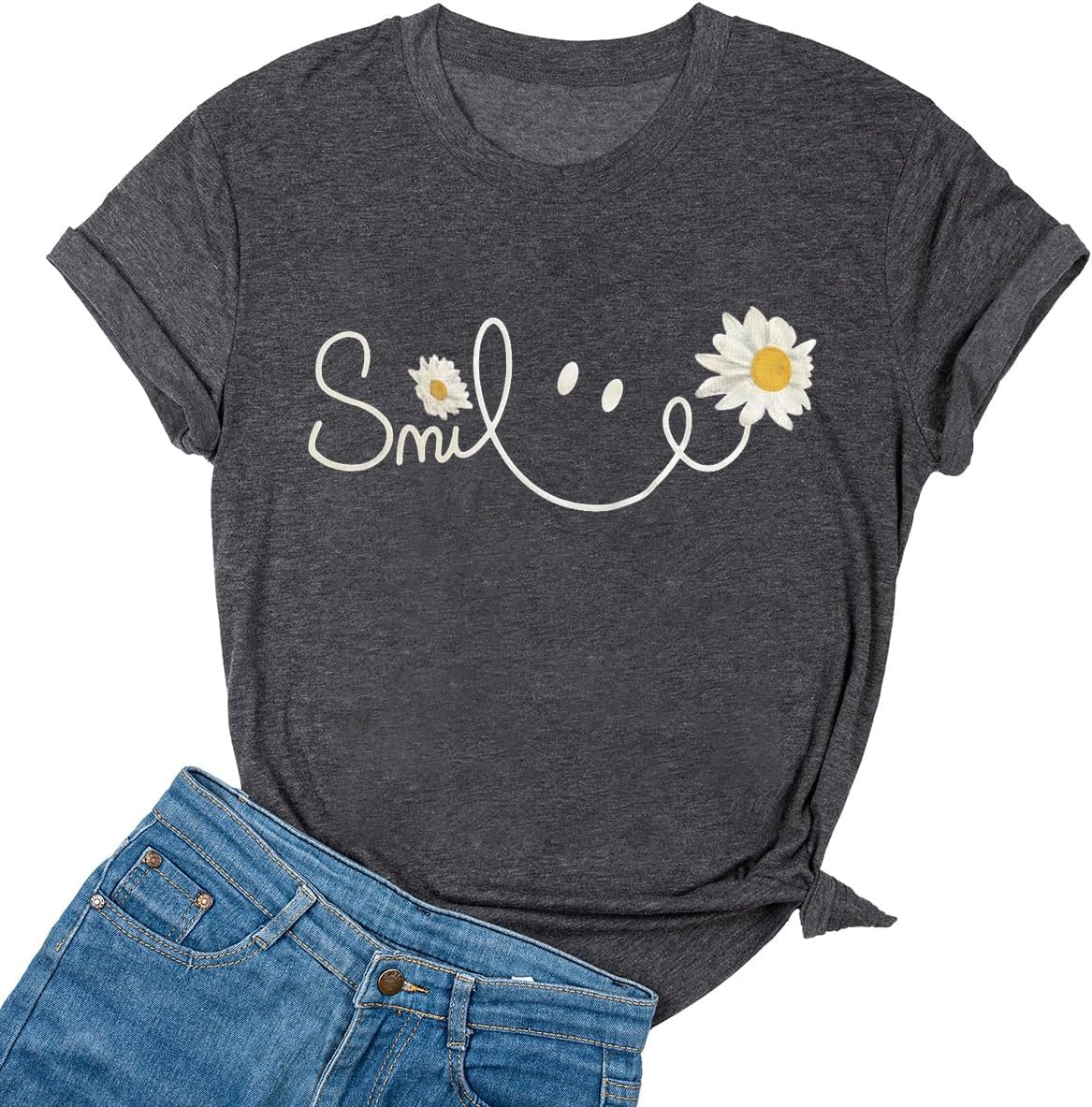 Women's Vintage Daisy Wildflowers V-Neck Cottagecore T-Shirt 4 Women's Vintage Daisy Wildflowers V-Neck Cottagecore T-Shirt - Image 4