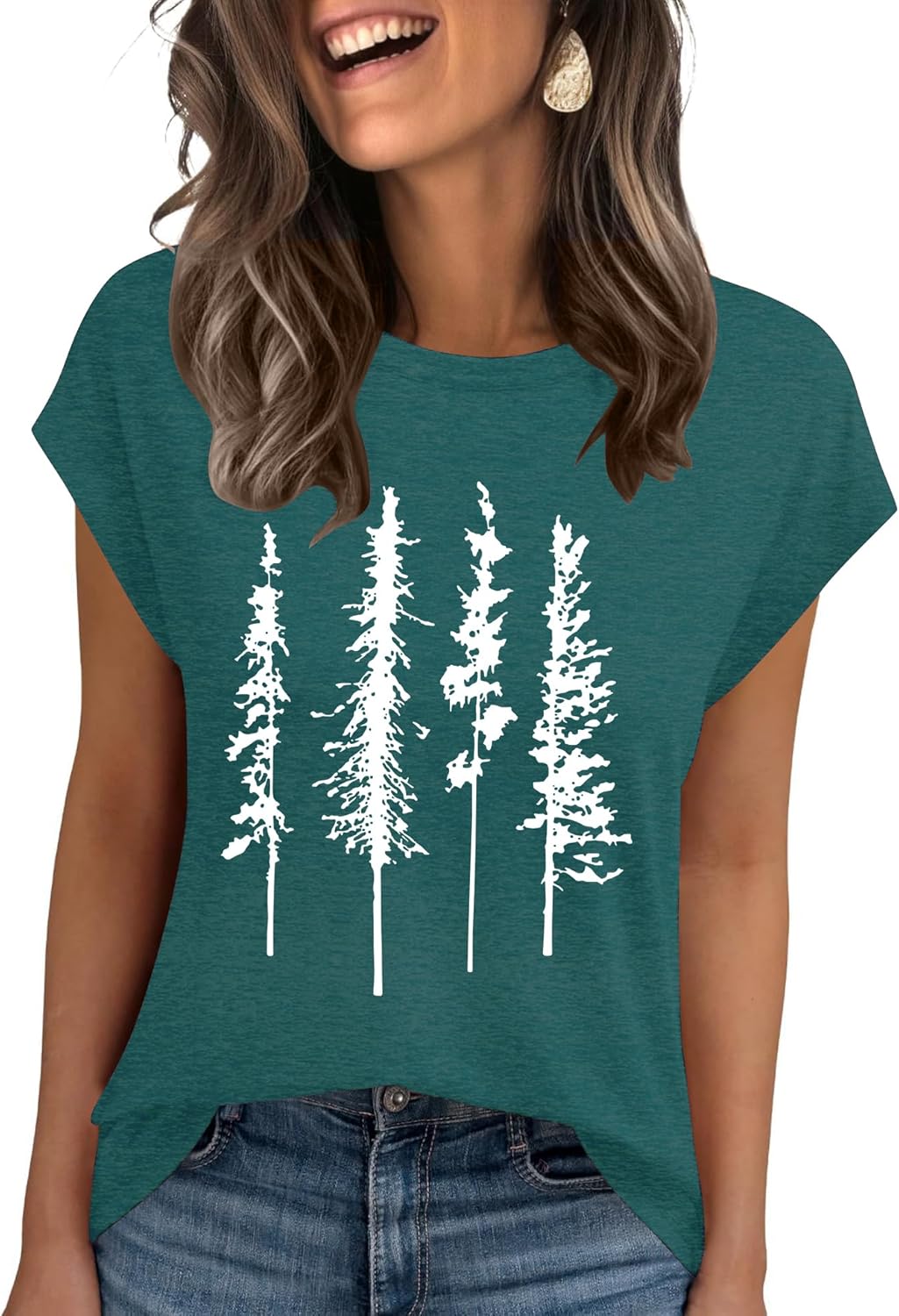 Women's Vintage Floral Animal Cap Sleeve Graphic T-Shirt 1 Women's Vintage Floral Animal Cap Sleeve Graphic T-Shirt