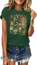 Women's Vintage Floral Loose Summer Graphic T-Shirt