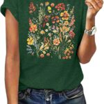 Women's Vintage Floral Loose Summer Graphic T-Shirt