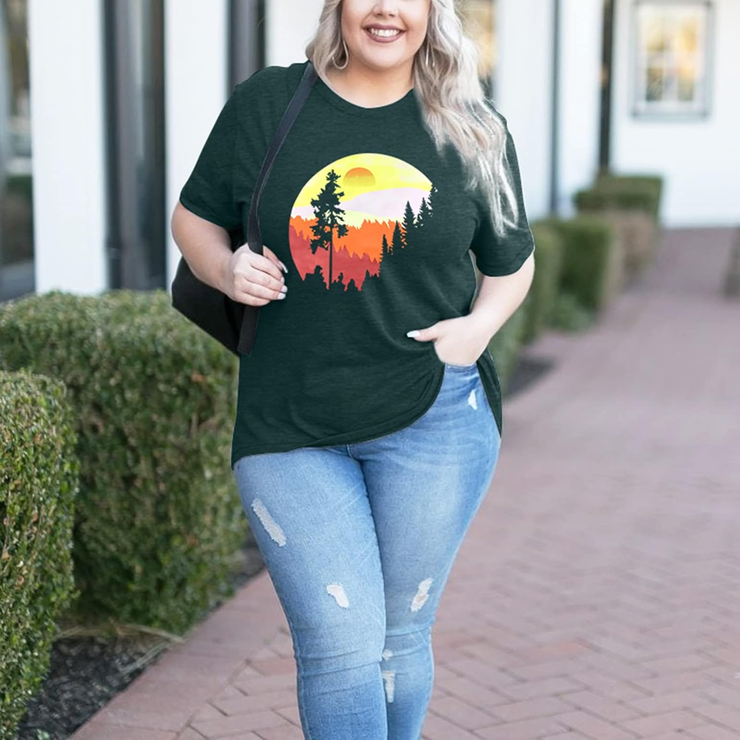 Women's Vintage Sunrise Camping Nature Graphic T-Shirt 4 Women's Vintage Sunrise Camping Nature Graphic T-Shirt - Image 4